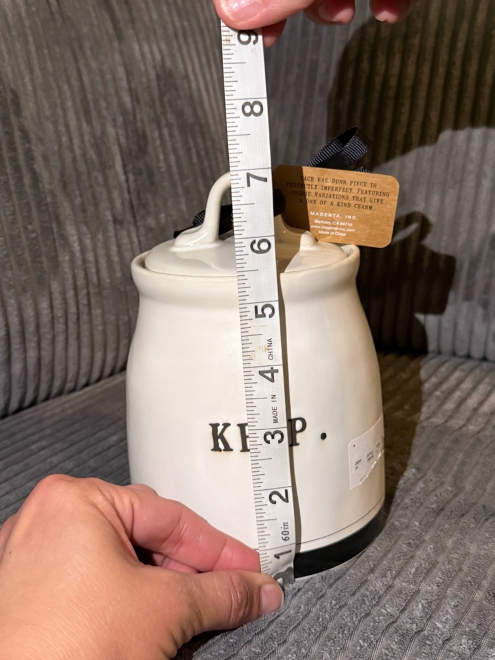 Rae Dunn White & Black Ceramic KEEP. Storage Jar with Lid- NWT- Farmhouse Decor - Picture 5 of 6